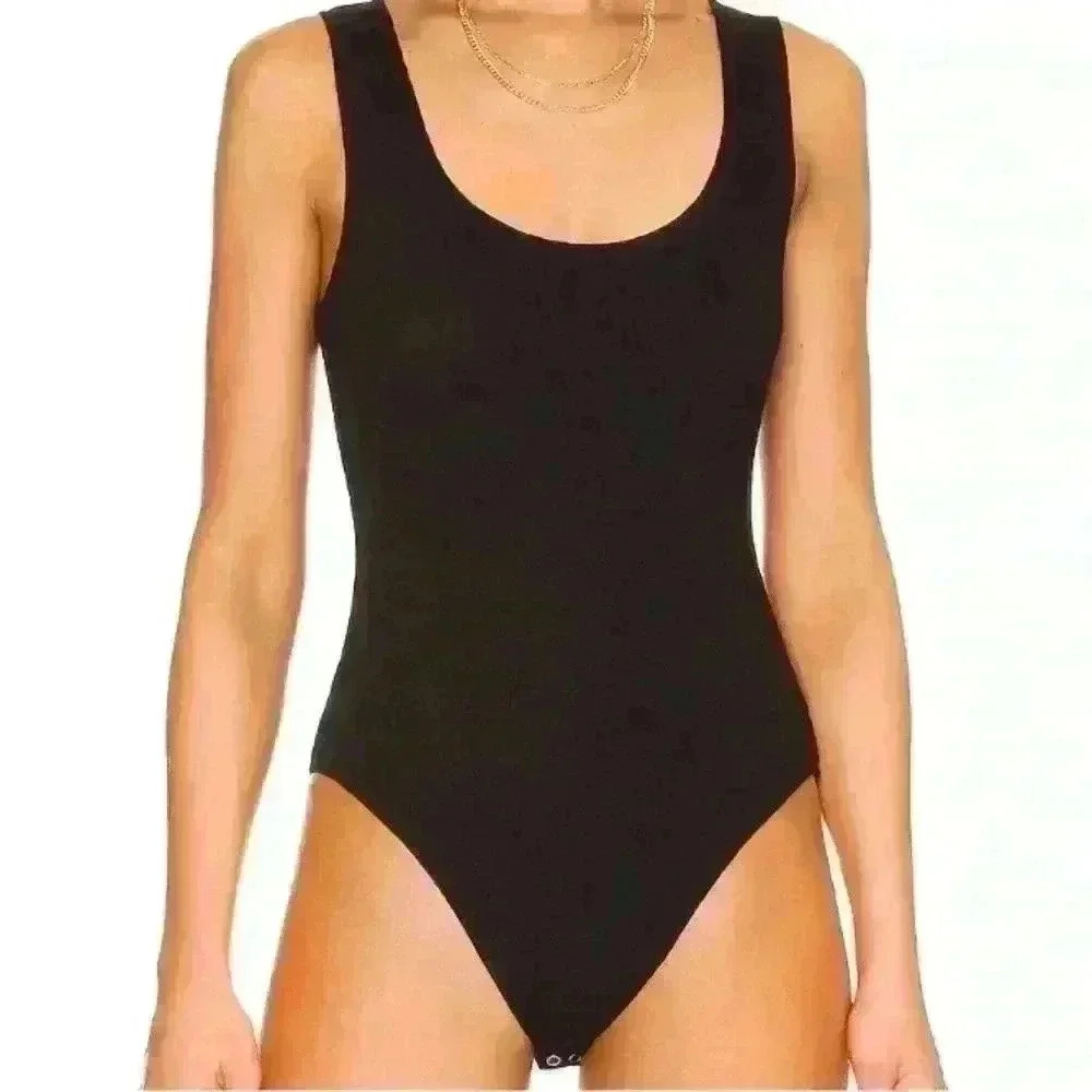Good American New NWT Black Feel Good Plus Bodysuit Size 4X
